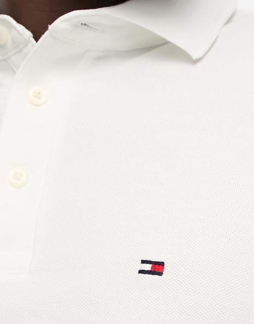 Tommy Hilfiger - 1985 - Slim-fit piqué poloshirt met icoonlogo in wit, 3 van 4