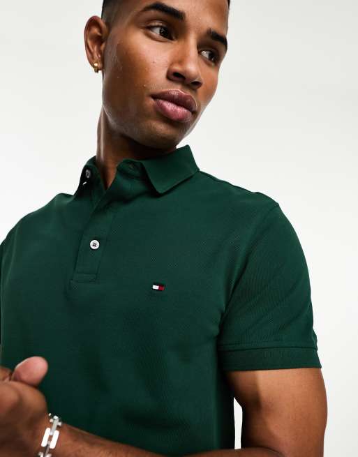 Tommy Hilfiger Men's Slim Fit Polo Shirt (Small, Black) at  Men's  Clothing store