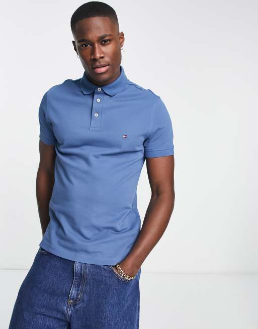 Tommy Hilfiger 1985 Slim fit poloshirt met vlaglogo in blauw