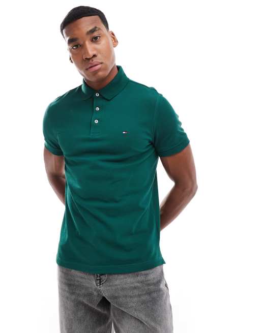Tommy Hilfiger 1985 slim polo shirt in forest green, 3 of 4