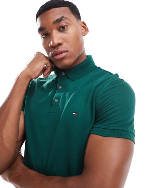 Tommy Hilfiger - 1985 - Smal poloshirt in bosgroen