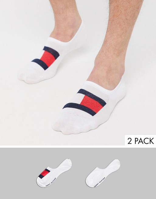 Tommy Hilfiger 2 pack flag invisible socks in white