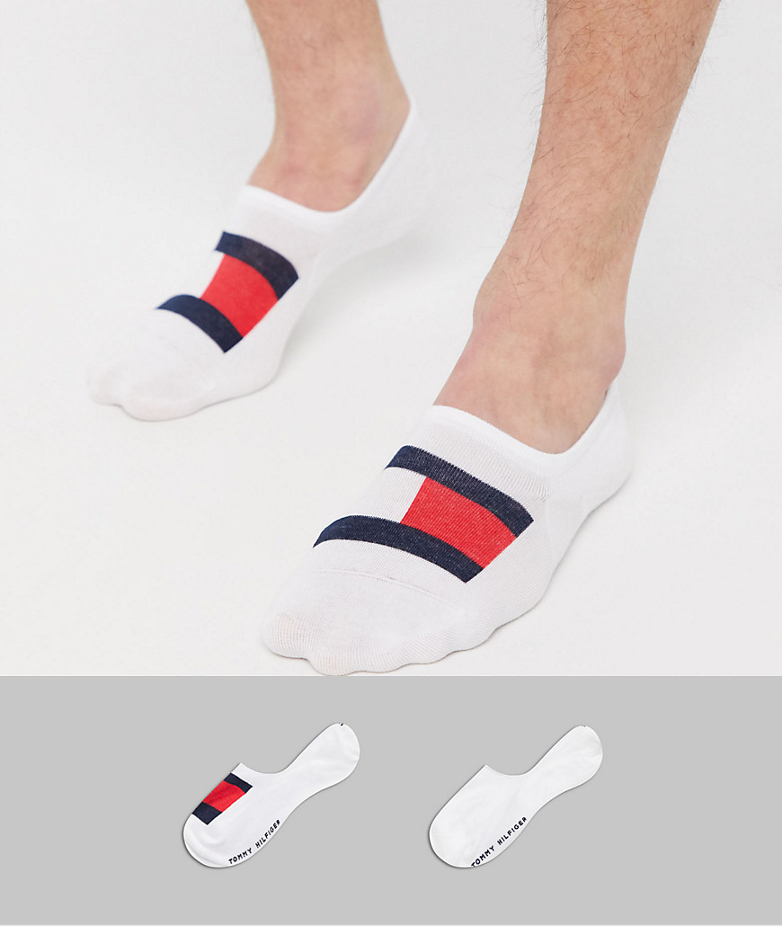 Tommy Hilfiger 2 pack flag invisible socks in white