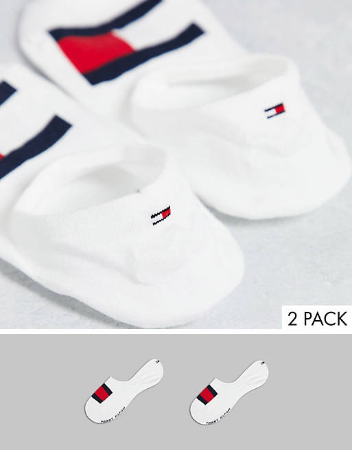 Tommy Hilfiger 2 pack flag logo trainer socks in navy