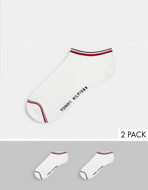 Tommy Hilfiger 2 pack iconic sneaker sock in white