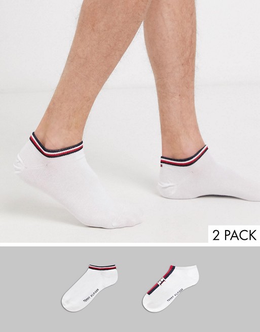 Tommy Hilfiger 2 pack iconic stripe trainer socks white