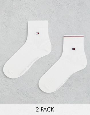 Tommy Hilfiger 2 pack short socks in white