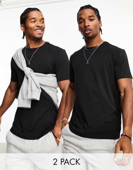 Tommy 2 pack t-shirts in black ASOS