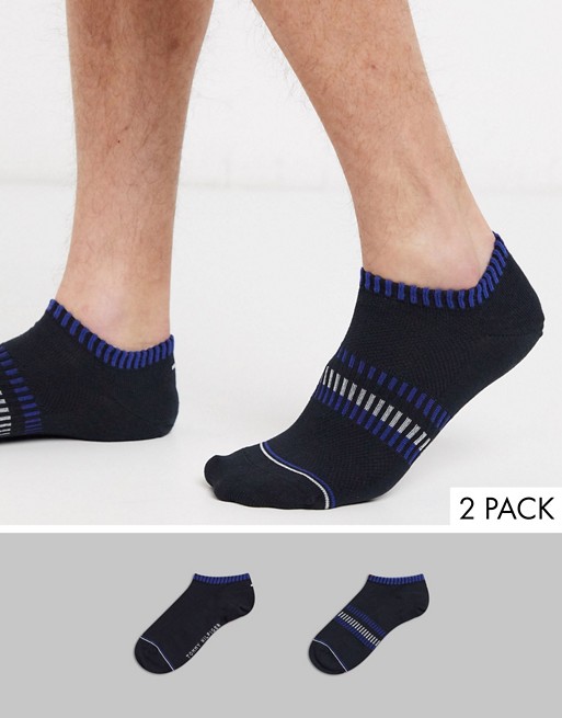 Tommy Hilfiger 2 pack trainer socks in black