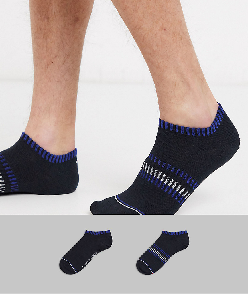 Tommy Hilfiger 2 pack trainer socks in black
