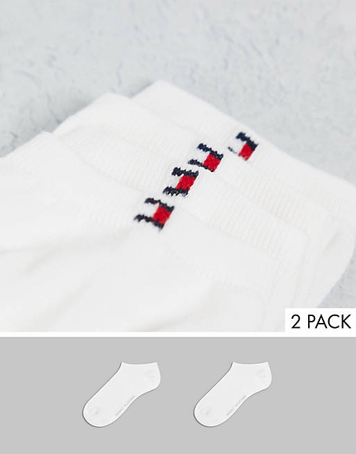 Tommy Hilfiger 2 pack trainer socks in white