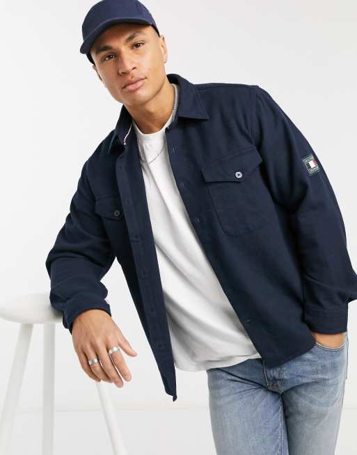 pistol kran digital Tommy Hilfiger 2-pocket heavy twill overshirt in navy | ASOS