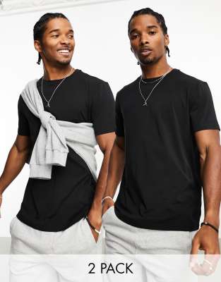 Tommy Hilfiger – 2er-Pack T-Shirts in Schwarz