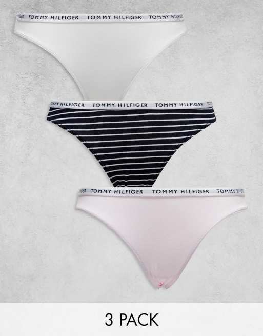 Tommy Hilfiger 3-pack bikini style brief in white, navy and pink