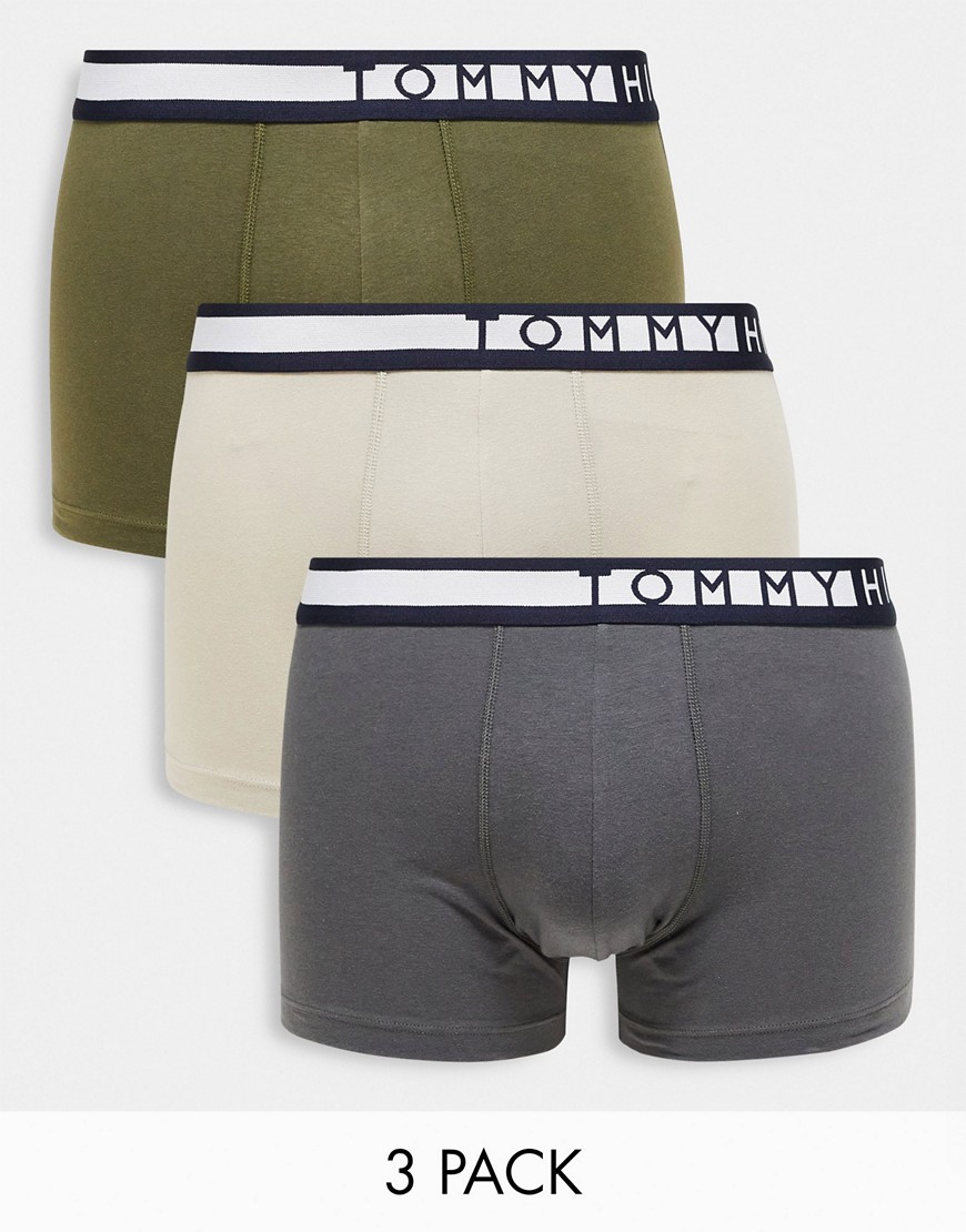 Tommy Hilfiger 3-pack boxer briefs in green, stone and gray-Multi