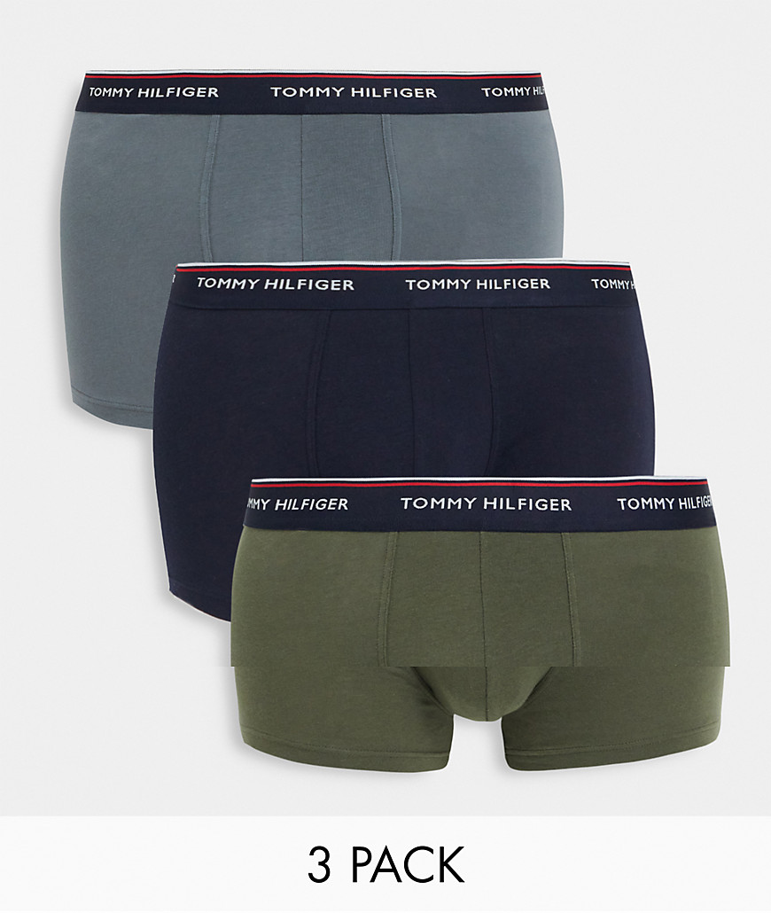 Tommy Hilfiger 3 pack contrast waistband trunks in multi