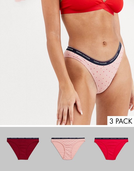 Tommy Hilfiger 3 pack cotton dot print bikini briefs