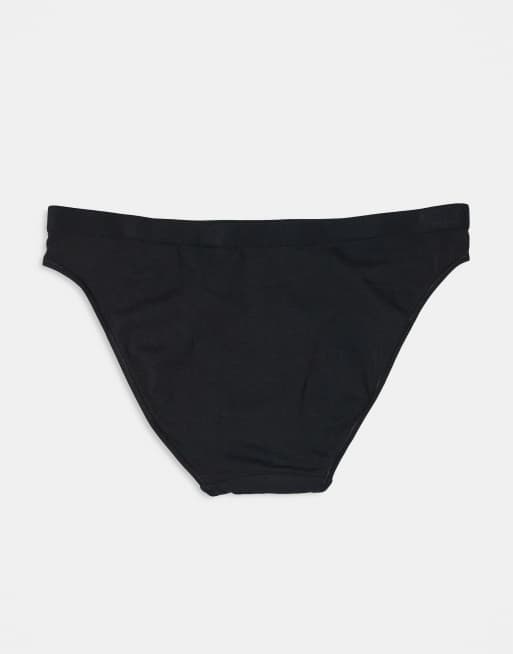 Tommy Hilfiger 3 pack flag detail bikini briefs in black, 3 of 3