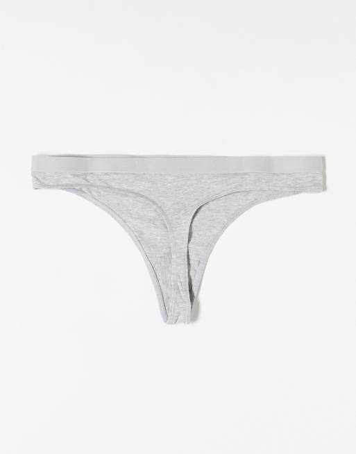 Tommy Hilfiger 3 pack flag detail thong in grey/pink/sage, 3 of 3