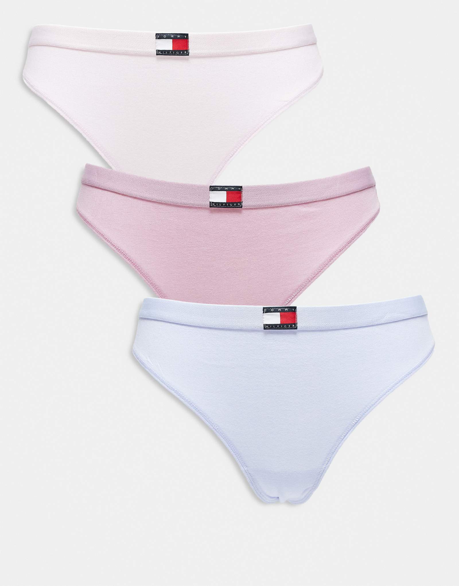 Стринги Tommy Hilfiger с 3-мя вставками в виде флага сиреневого/пастельно-розового цвета