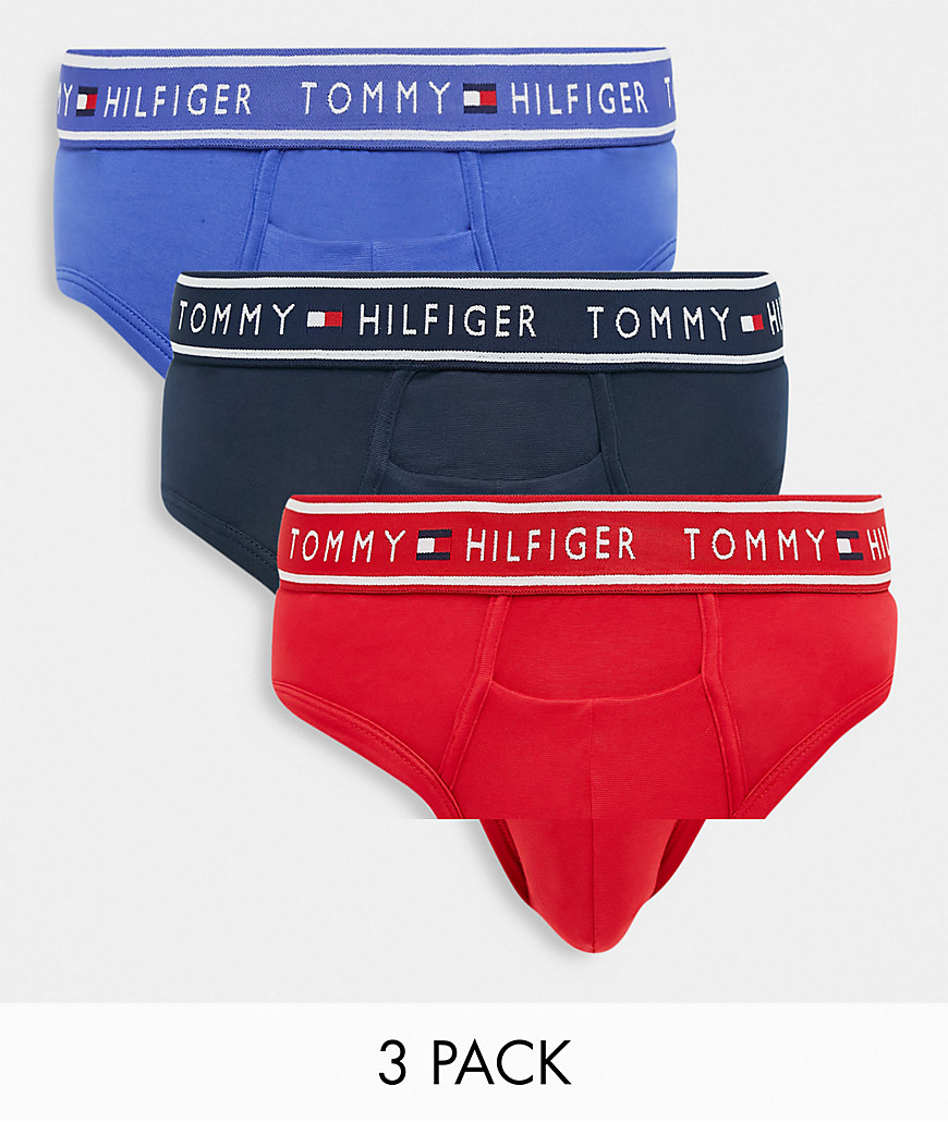 Tommy Hilfiger 3 pack micro boxer briefs in red navy blue-Multi