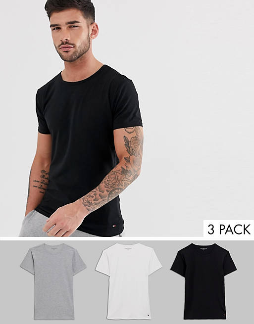 Tommy Hilfiger – 3-pack stretchiga mys-t-shirtar med rund halsringning och normal passform