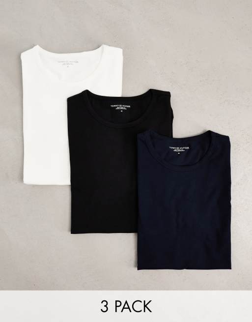 Tommy Hilfiger 3 pack t-shirts in white, black and navy