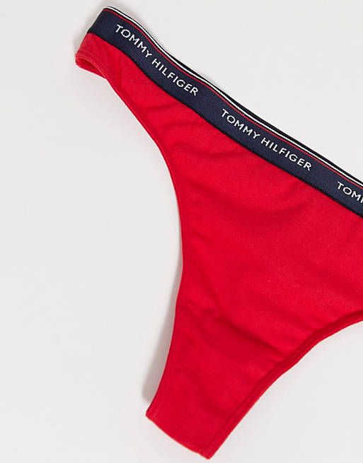 Tommy Hilfiger 3 pack thong in navy white and red | ASOS