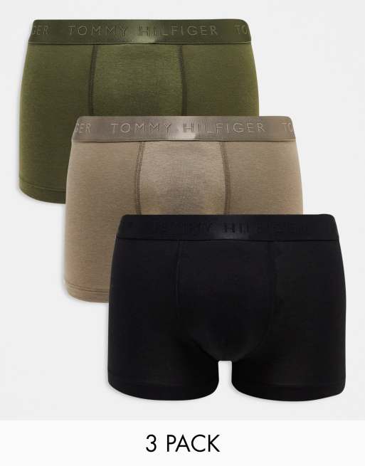 Tommy Hilfiger Logo Waistband Trunks 3-Pack In Multi