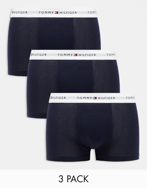 Tommy Hilfiger 3 pack trunks in navy | ASOS