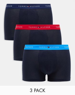 Tommy Hilfiger 3 Pack Boxer Shorts Navy/Blue/Red