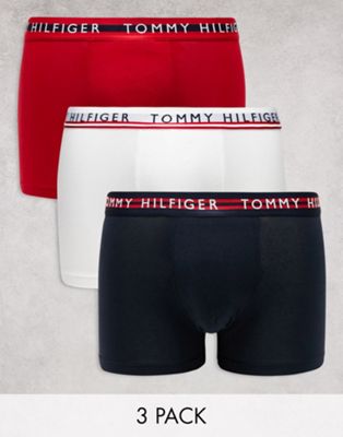Tommy Hilfiger 3-pack trunks with coloured waistband in multi