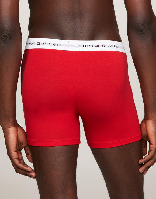 Tommy Hilfiger – 3er-Pack eng geschnittene Boxershorts in Blaugrün und Grau mit Logo-Bund, 4 von 4