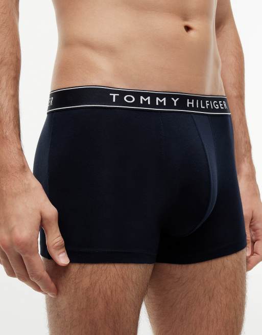Tommy Hilfiger 3er-Pack Essential Trunks mit Logo-Bund in Marineblau/Marineblau/Marineblau, 4 von 5