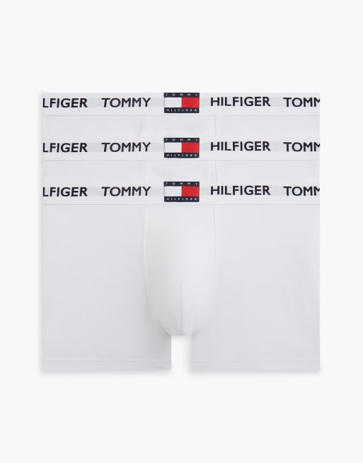 Tommy Hilfiger 3er-Pack Heritage-Logo-Trunks mit Logo-Bund in Weiß/Weiß/Weiß, 1 von 5