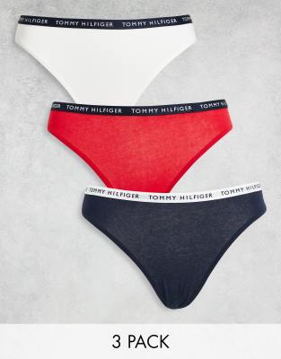 Tommy Hilfiger - 3er-Pack Slips in Marineblau, Weiß und Rot-Bunt