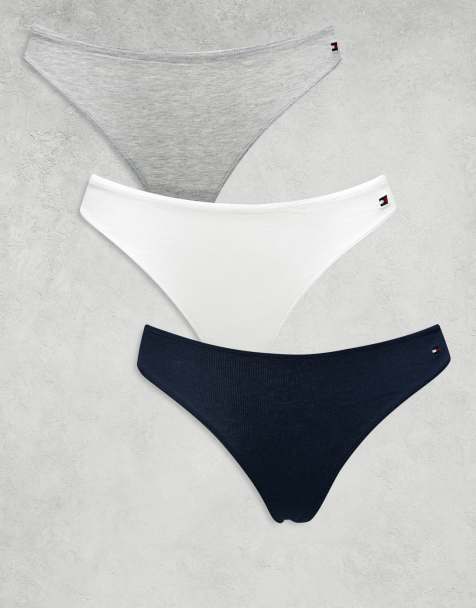 Tommy Hilfiger – 3er-Pack Strings in Grau/Marineblau/Weiß - view 1