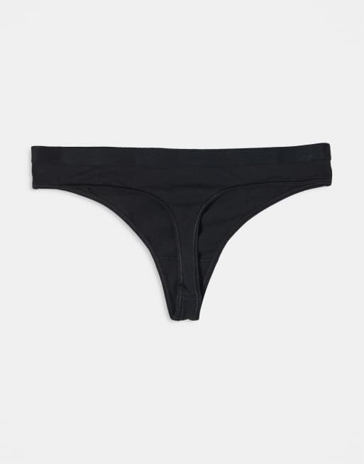Tommy Hilfiger 5 pack flag detail lingerie thong in black, 3 of 3