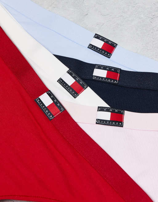 Tommy Hilfiger 5 pack flag thongs in white/red/pink/blue/navy, 3 of 3