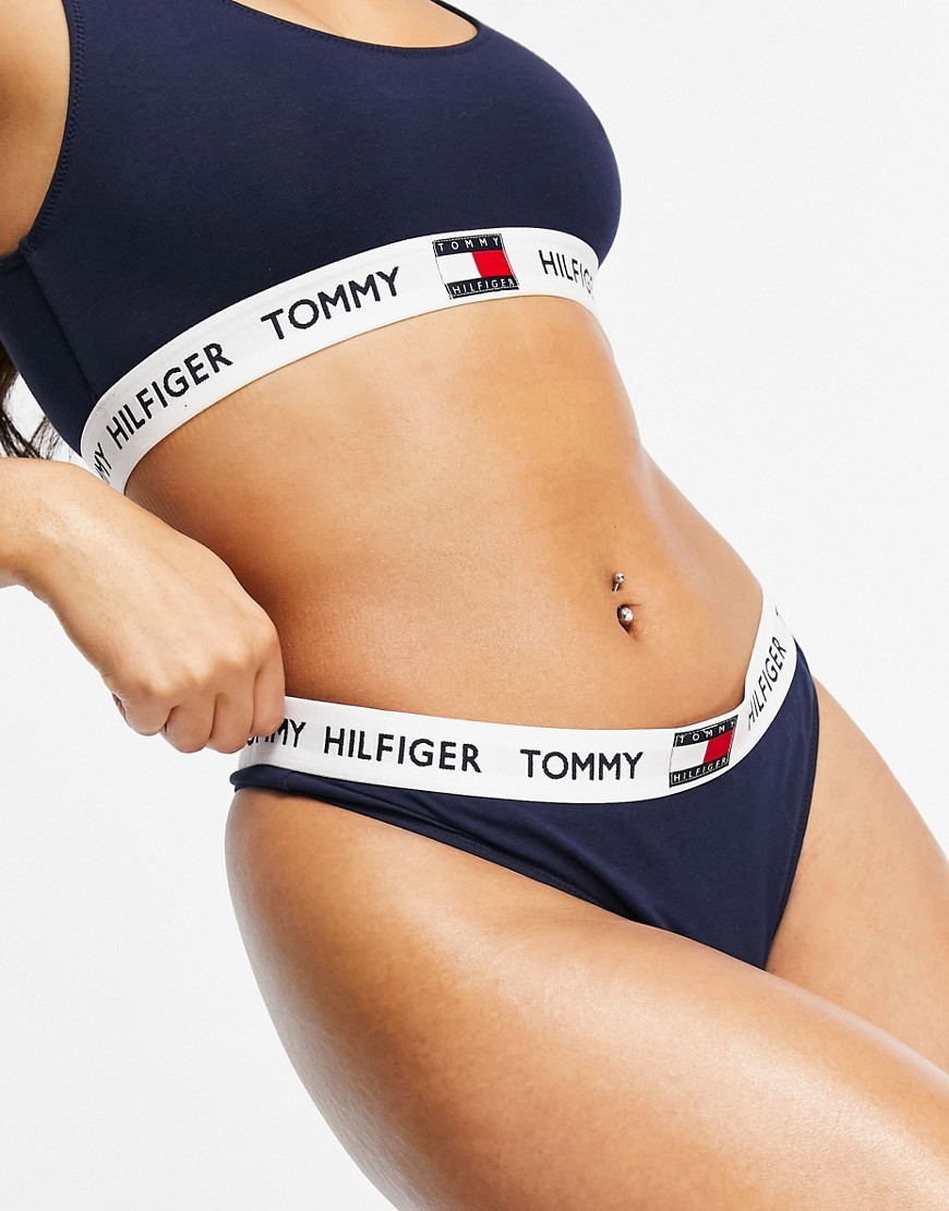 Tommy Hilfiger 85 logo thong in navy