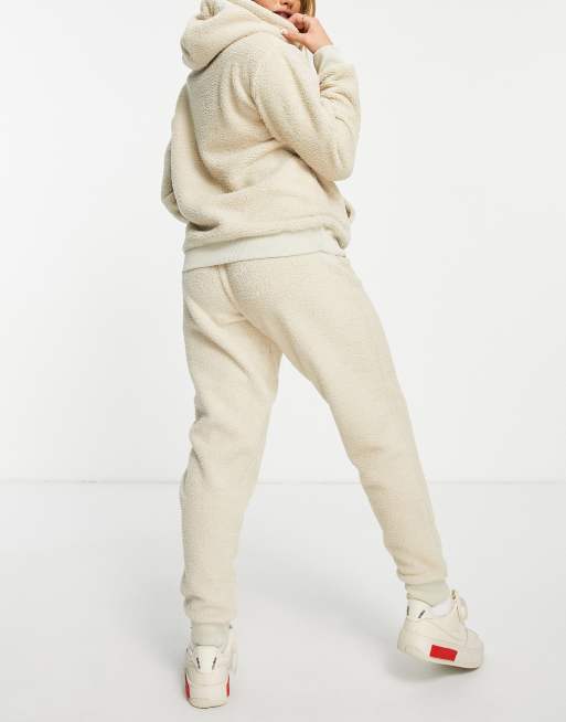 Tommy Hilfiger velour logo sweatpants in beige