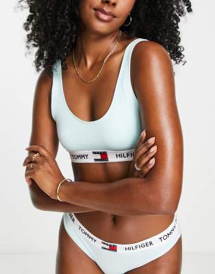 Tommy Hilfiger 85 unlined bralette in aqua - ASOS Price Checker