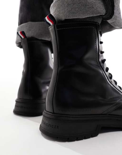 Tommy Hilfiger - Abrasivato - Leren laarzen in zwart, 2 van 4