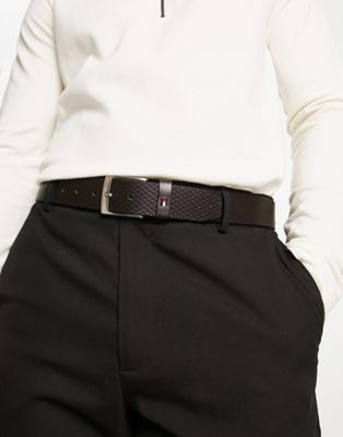 Tommy Hilfiger Adan 3.5 texture belt in black | ASOS