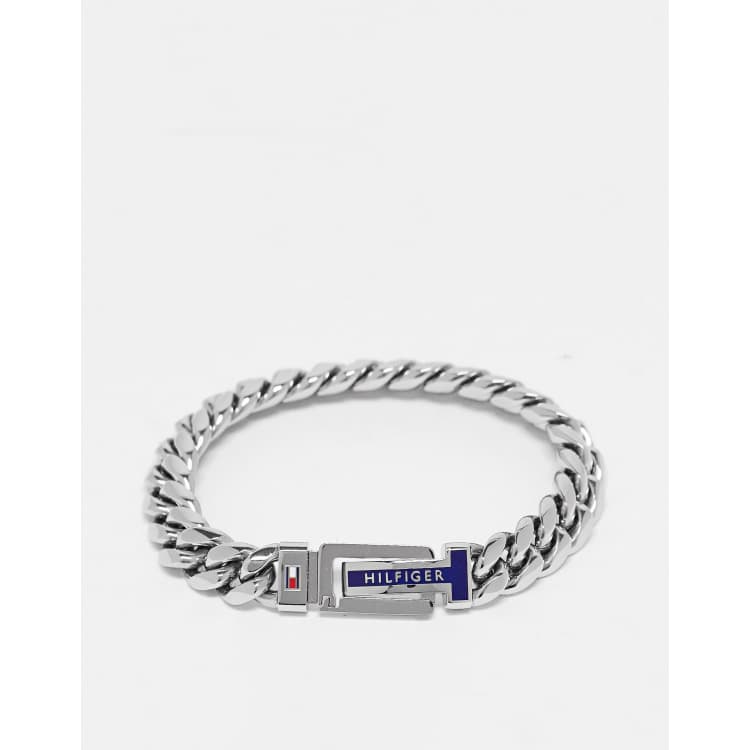 Tommy Hilfiger adjustable notch chain bracelet in sterling silver 