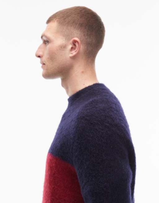Tommy Hilfiger alpaca big flag jumper in navy, 4 of 5