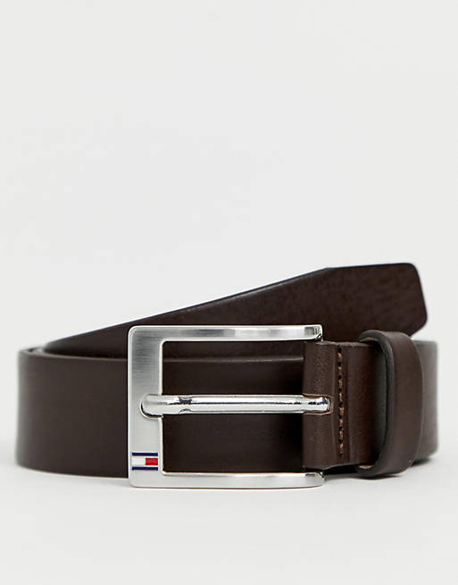 Tommy Hilfiger Aly leather belt in brown | ASOS