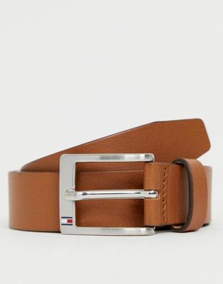 Tan Brown Tommy Hilfiger New Aly Leather Belt 