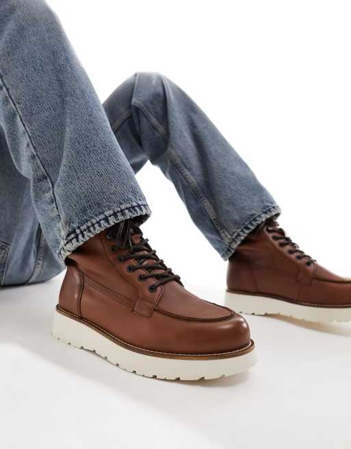 Tommy Hilfiger – American – Skórzane botki w kolorze koniaku, 4 z 4