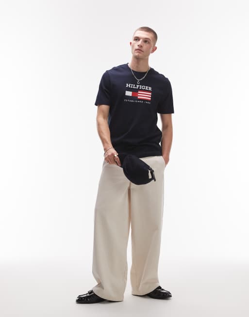 Tommy Hilfiger americana flag box t-shirt in navy, 3 of 5
